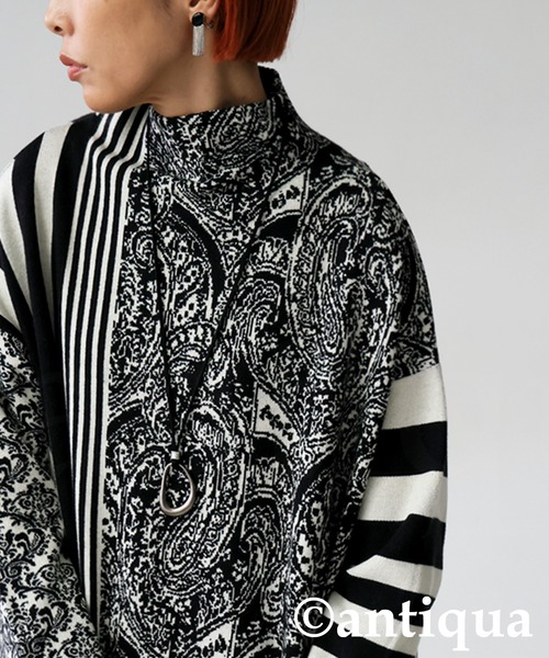 antiqua（アンティカ） ワンピース 柄ニット ワンピース : ZOZOTOWN