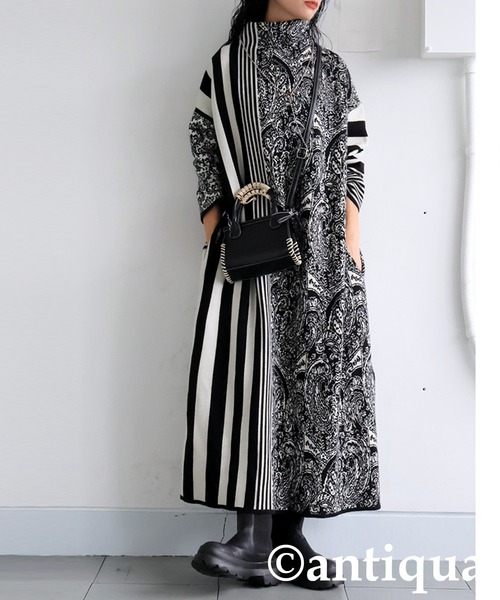 antiqua（アンティカ） ワンピース 柄ニット ワンピース : ZOZOTOWN