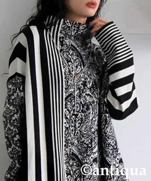 antiqua（アンティカ） ワンピース 柄ニット ワンピース : ZOZOTOWN