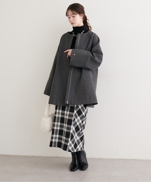 natural couture スカート 選べる丈チェックナロースカート : ZOZOTOWN