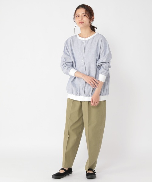 「studio CLIP」 長袖ブラウス MEDIUM ライトベージュ レディース_画像2