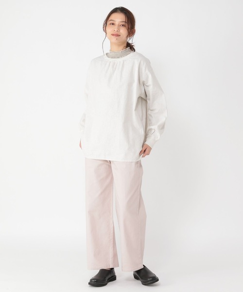 「studio CLIP」 長袖ブラウス MEDIUM ライトベージュ レディース_画像4