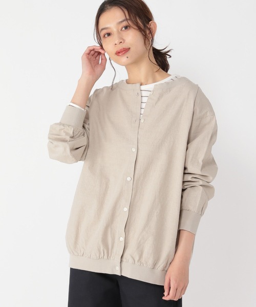 「studio CLIP」 長袖ブラウス MEDIUM ライトベージュ レディース_画像8