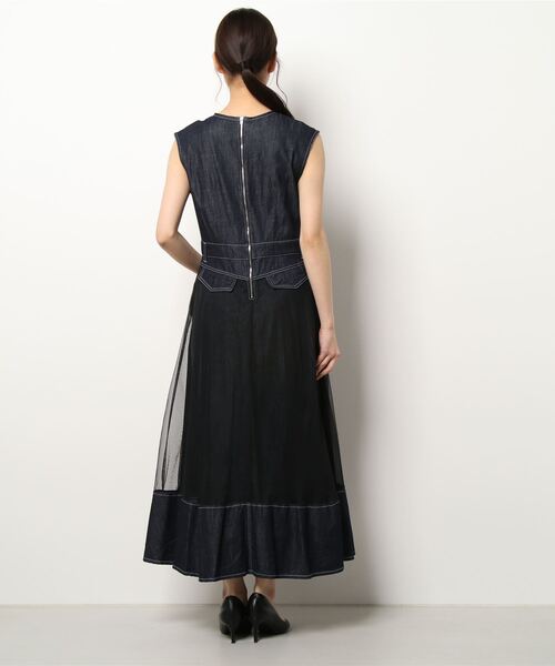 「DOLLUPOOPS」 ノースリーブワンピース FREE ネイビー レディース_画像3