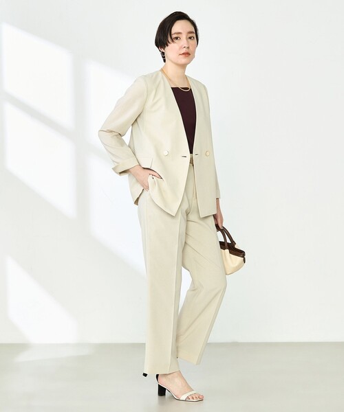 NOLLEY'S（ノーリーズ） ノーカラージャケット 38 ブラウン レディース