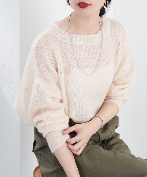 「SHENERY」 長袖ニット FREE グレー レディース_画像3