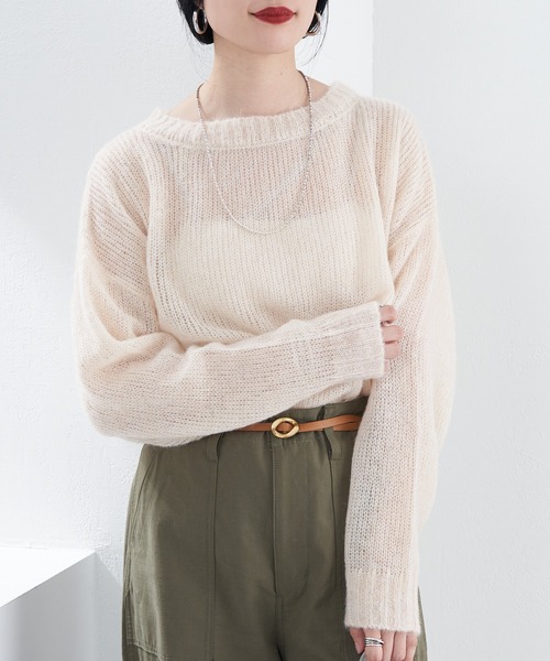 「SHENERY」 長袖ニット FREE グレー レディース_画像8