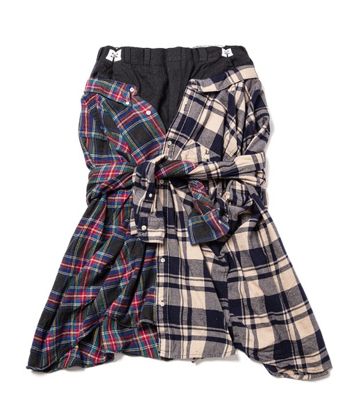 yuumi ARIA リメイク　カーゴスカート　ワンピース　ユウミアリア YuumiARIA スカート REMAKE DOCKING SKIRT/リメイクドッキングスカート