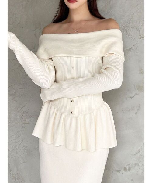 RESEXXY（リゼクシー） ニット セーター オフショルペプラムニット