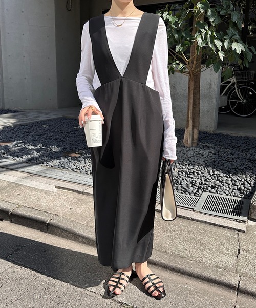 「COLLAGE GALLARDAGALANTE」 サロペットスカート FREE ブラック レディース_画像3