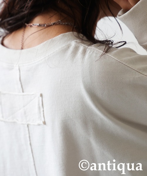 「antiqua」 長袖カットソー ONESIZE ブラック レディース_画像4