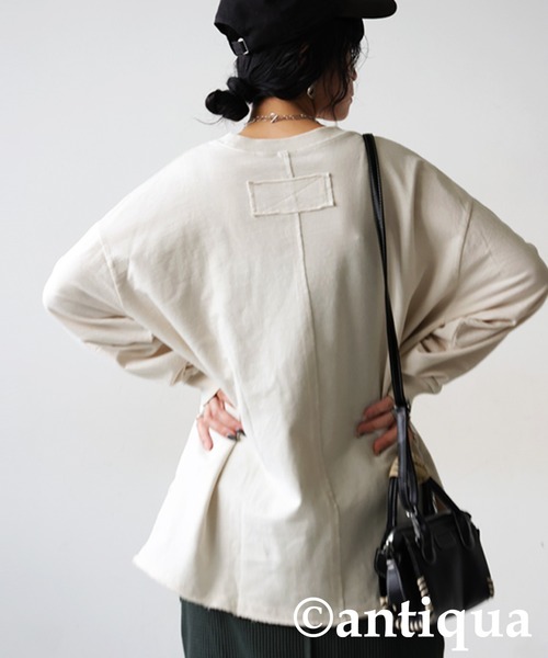 「antiqua」 長袖カットソー ONESIZE ブラック レディース_画像8