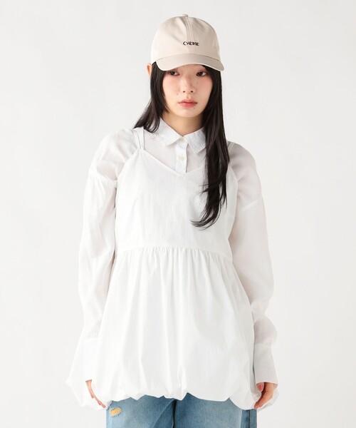 bow.a フリルヘム チュニック　白　未使用 BEAMS HEART（ビームス ハート） チュニック バルーン キャミ