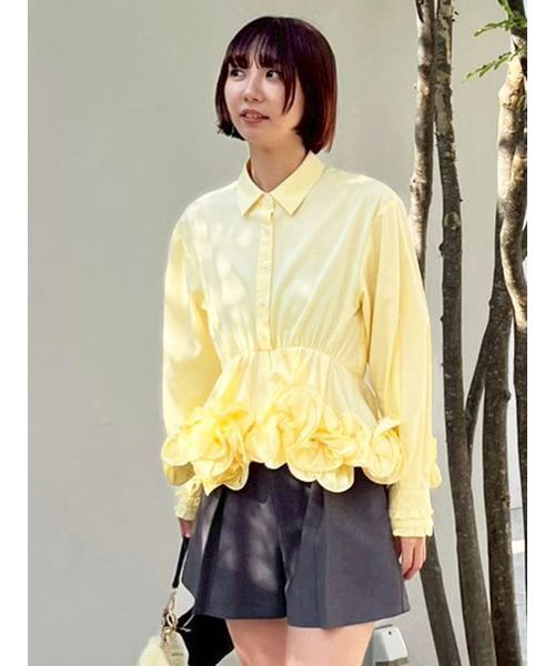 LILY BROWN ツイードショートパンツ イエロー LILY BROWN（リリーブラウン） パンツ ベルトセットショートパンツ
