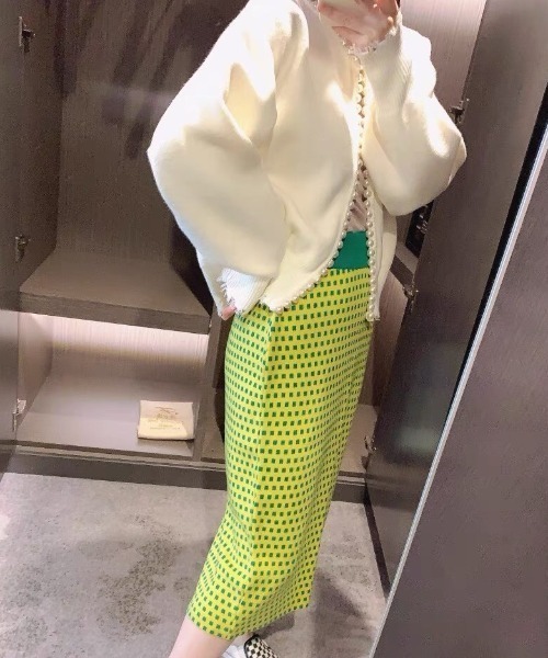 「deux amour」 ニットカーディガン MEDIUM ホワイト レディース_画像4