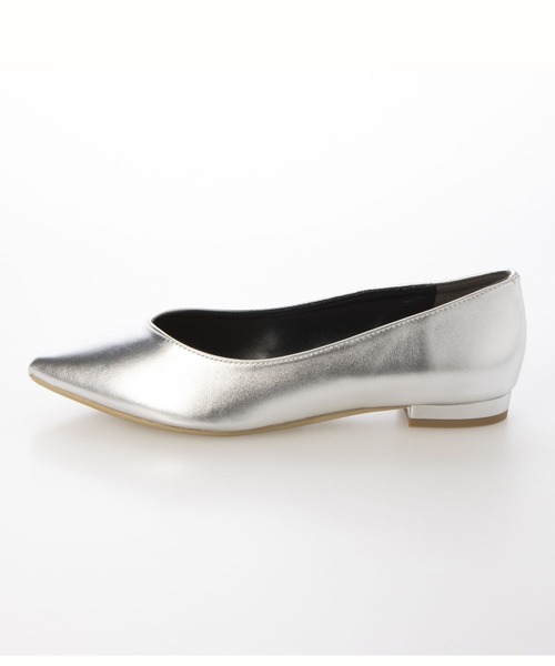 「Fin」 フラットパンプス 22.5cm シルバー レディース_画像2
