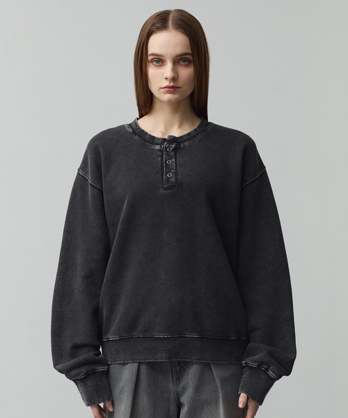 CALLNE トレーナー スウェット Vintage Henley Neck Sweat
