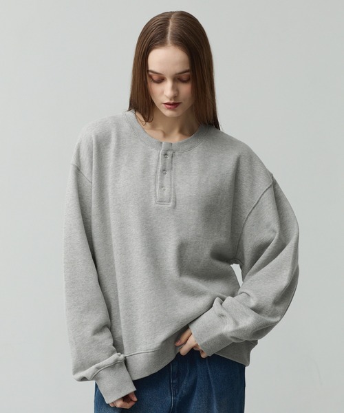 CALLNE トレーナー スウェット Vintage Henley Neck Sweat