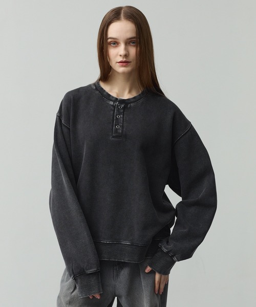CALLNE トレーナー スウェット Vintage Henley Neck Sweat