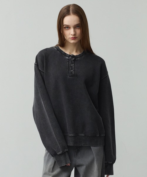 CALLNE トレーナー スウェット Vintage Henley Neck Sweat