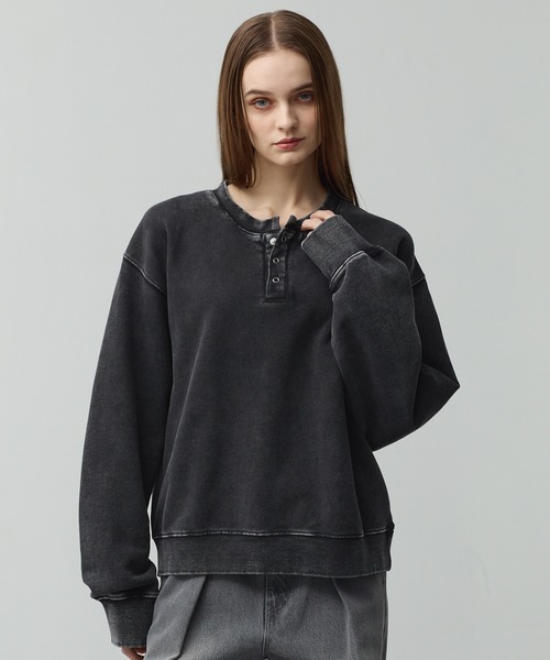 CALLNE トレーナー スウェット Vintage Henley Neck Sweat