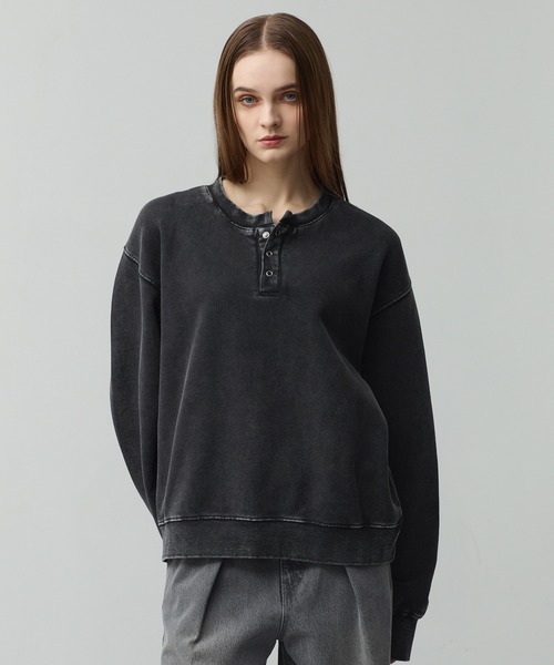 CALLNE トレーナー スウェット Vintage Henley Neck Sweat