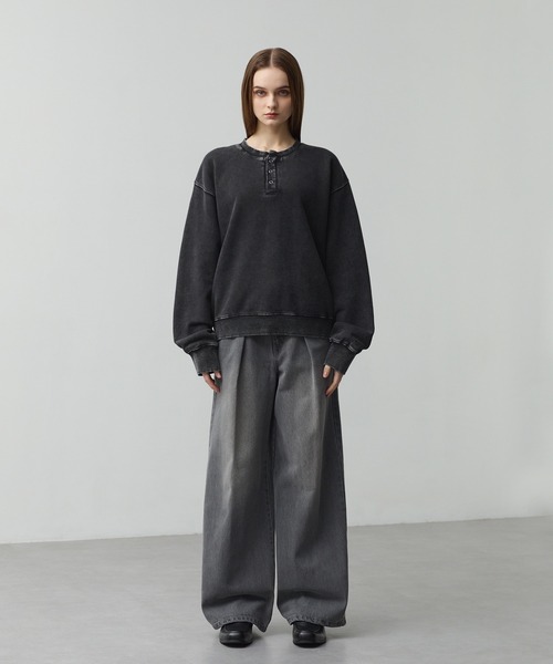 CALLNE トレーナー スウェット Vintage Henley Neck Sweat