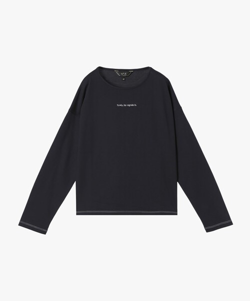アニエス・ベーシロ長袖Tシャツ To b. by agnes tシャツ カラー ロゴ 刺繍 長袖 Tシャツ レディース