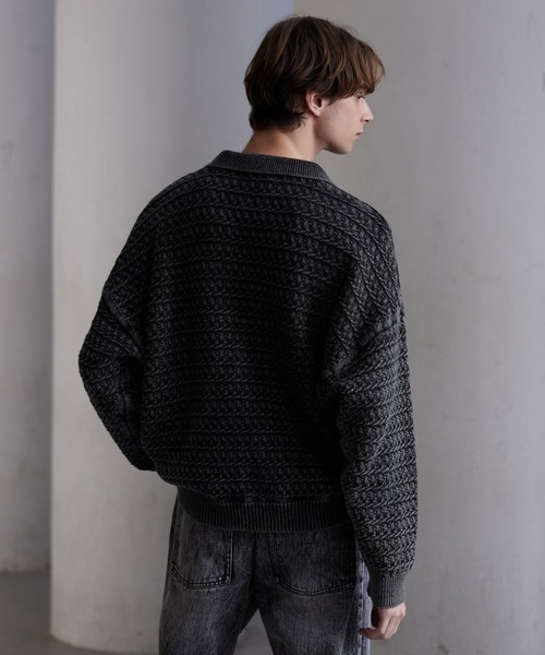「CLEL」 長袖ニット X-SMALL チャコールアッシュ メンズ_画像2