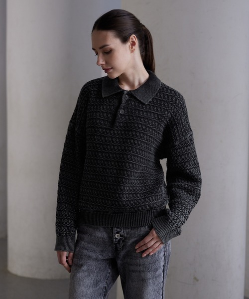 「CLEL」 長袖ニット X-SMALL チャコールアッシュ メンズ_画像5