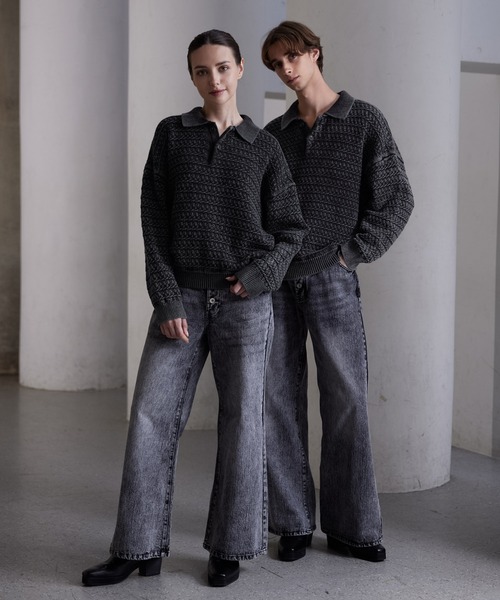 「CLEL」 長袖ニット X-SMALL チャコールアッシュ メンズ_画像9