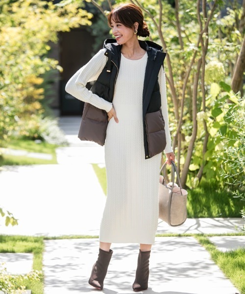 「M.deux」 ニットワンピース MEDIUM オフホワイト レディース_画像3