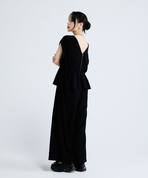 お値下げ♡ネイビー ペプラムオールインワン JEANASIS（ジーナシス） オールインワン 2WAYペプラムオールインワン