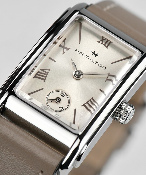 腕時計 HAMILTON 「ハミルトン」 腕時計 Ardmore （アードモア） クオーツ 27MM レザーベルト シルバー×ベージュ レディースの画像