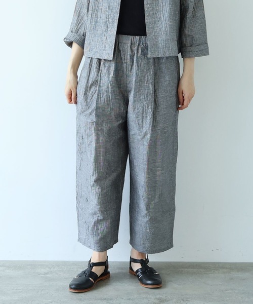yuni washer petti パンツ マルチ yuni ワイドパンツ パンツ L/C/Pe washer gum tuck pants レディース