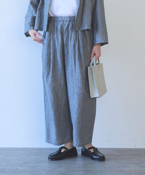 yuni ワイドパンツ パンツ L/C/Pe washer gum tuck pants レディース
