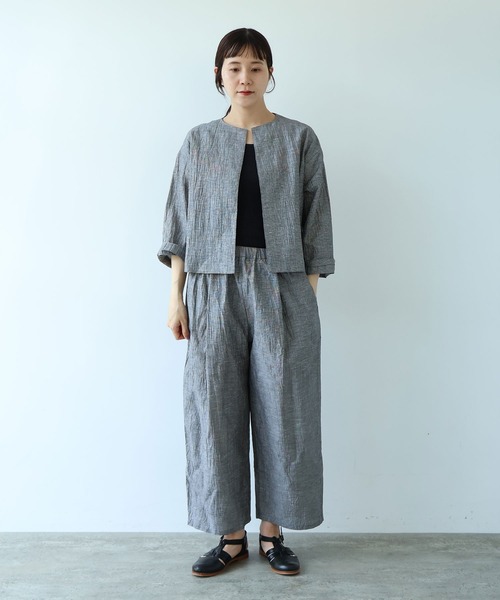 yuni washer petti パンツ マルチ yuni ワイドパンツ パンツ L/C/Pe washer gum tuck pants レディース