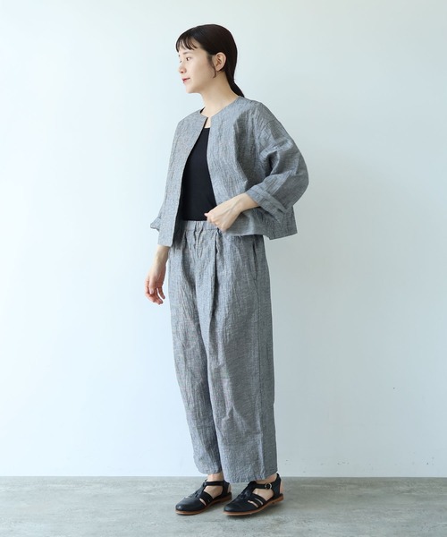 yuni ワイドパンツ パンツ L/C/Pe washer gum tuck pants レディース