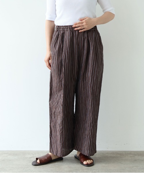 yuni ワイドパンツ パンツ L/C/Pe washer gum tuck pants レディース