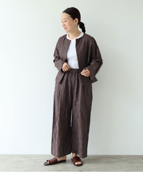 yuni ワイドパンツ パンツ L/C/Pe washer gum tuck pants レディース