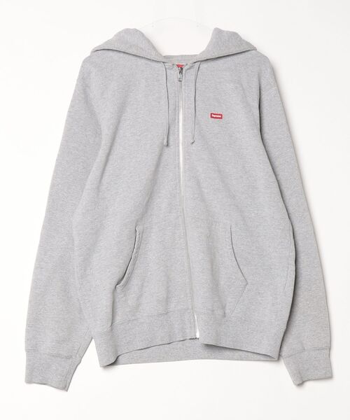 SUPREME グレー ジップアップパーカー Supreme（シュプリーム） ワンポイントジップアップパーカー - グレー