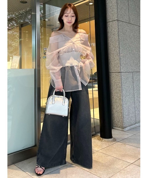 「FRAY I.D」 デニムパンツ 0 ブラック レディース_画像6