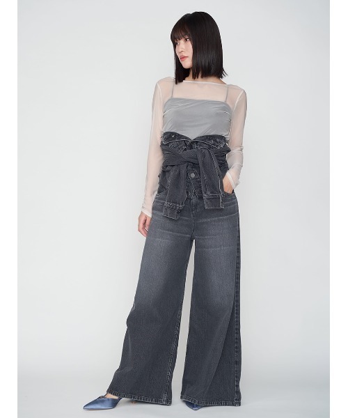 「FRAY I.D」 デニムパンツ 0 ブラック レディース_画像7