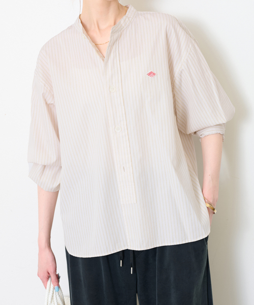 Danton（ダントン） ブラウス シャツ BAND COLLAR SHIRT #DT-B0341