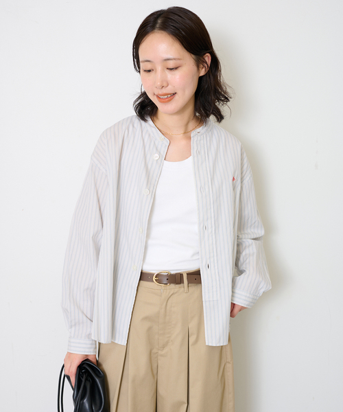 Danton（ダントン） ブラウス シャツ BAND COLLAR SHIRT #DT-B0341