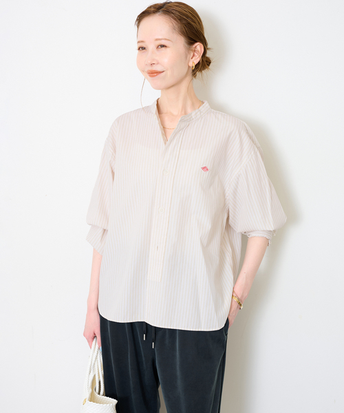 Danton（ダントン） ブラウス シャツ BAND COLLAR SHIRT #DT-B0341