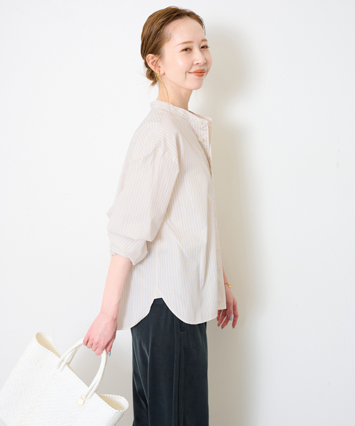 Danton（ダントン） ブラウス シャツ BAND COLLAR SHIRT #DT-B0341