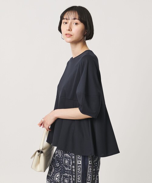 tシャツ ポンチ ペプラム ショートスリーブ カットソー レディースの画像