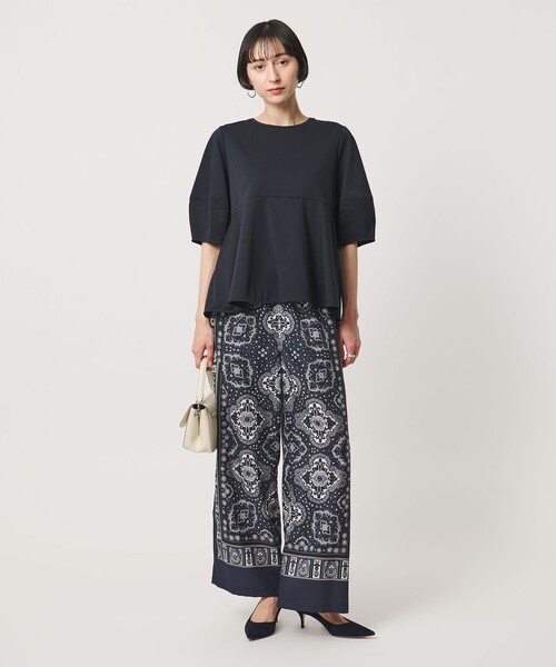 tシャツ ポンチ ペプラム ショートスリーブ カットソー レディースの画像