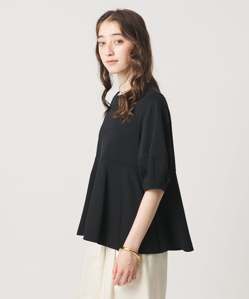 tシャツ ポンチ ペプラム ショートスリーブ カットソー レディースの画像